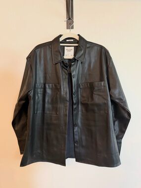 Abercrombie & Fitch Faux Leather Shirt Jacket